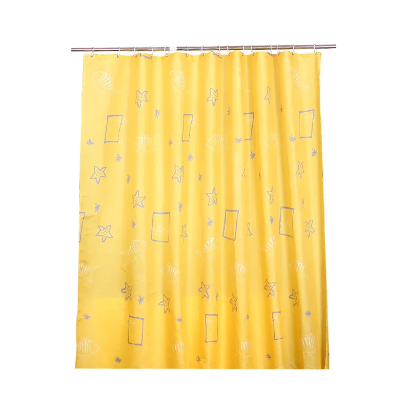 

DB Polyester Shower Curtain Fabric Yellow Shower Curtain Set For Bathroom Decor