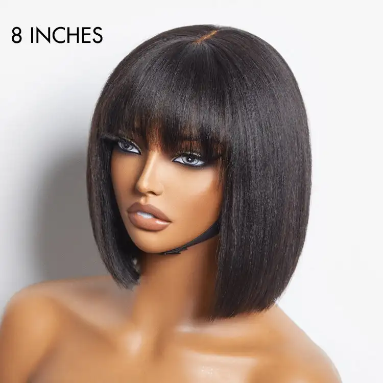 Wholesale Bangs Bob Wig Fashionable Straight Hair Wigs Human Hair