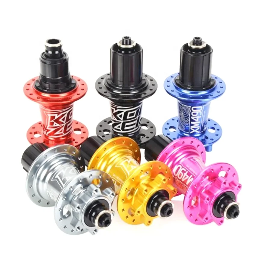 

KOOZER XM490 Super Light Front Rear Set Hub 6 Bearing High Quality Mountain Bike Quick Release 32H Bicycle Hub Motor, Blue red black grey gold pink