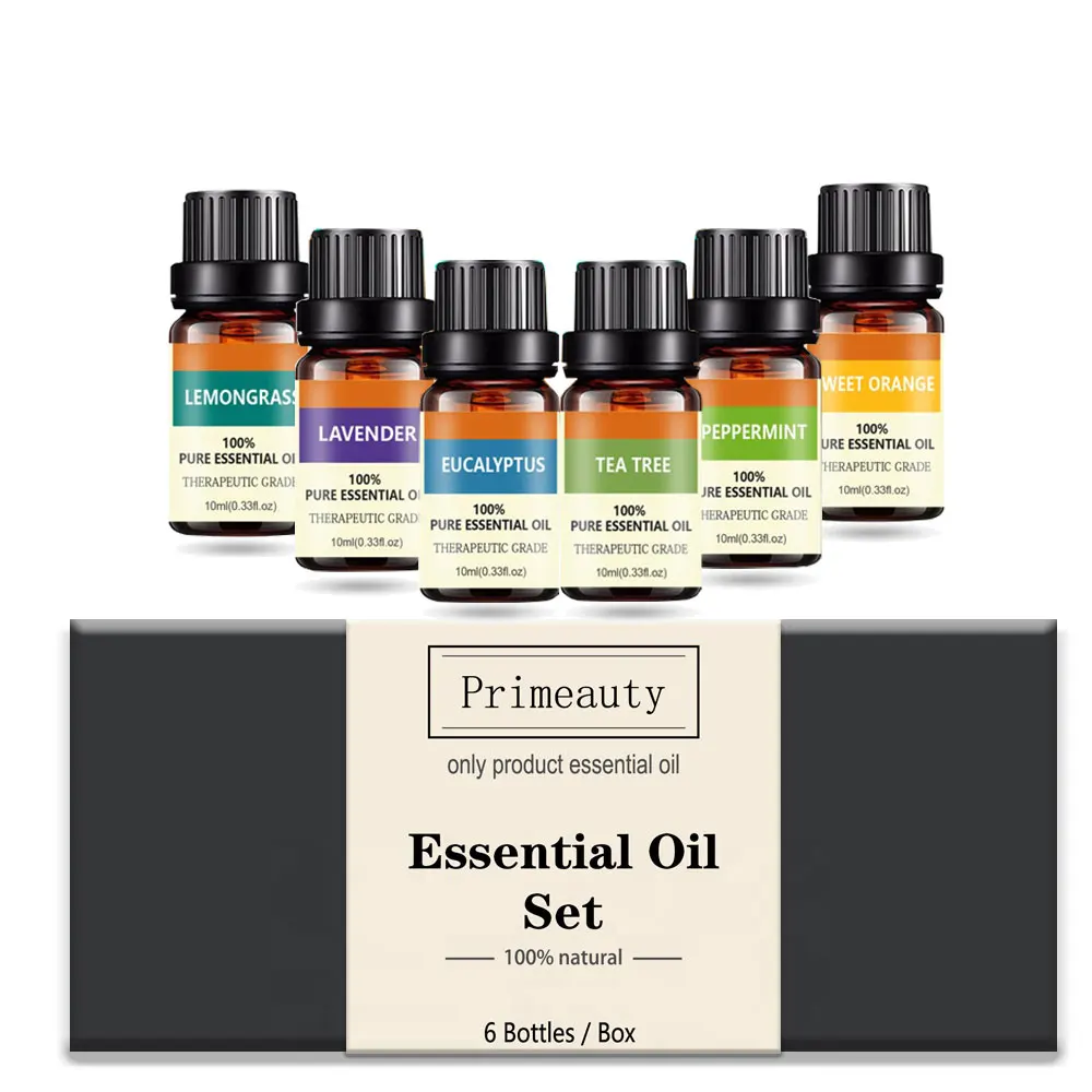 

private label 10ml Lavender Oil 6 Packs Aromatherapy Essential Oils 100% Pure Therapeutic Grade Diffuser Relaxation Wholesale