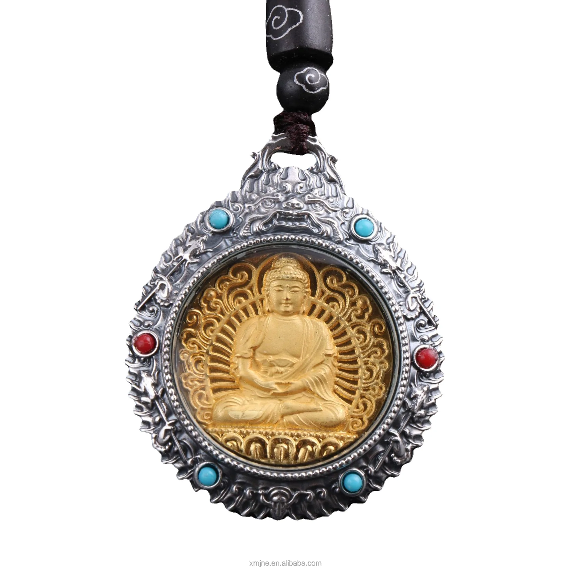 

Certified S999 Antique Silver Buddha Eight Guardian Gods Good Luck Comes Gold Plated Silver Pendant Of The Chinese Zodiac