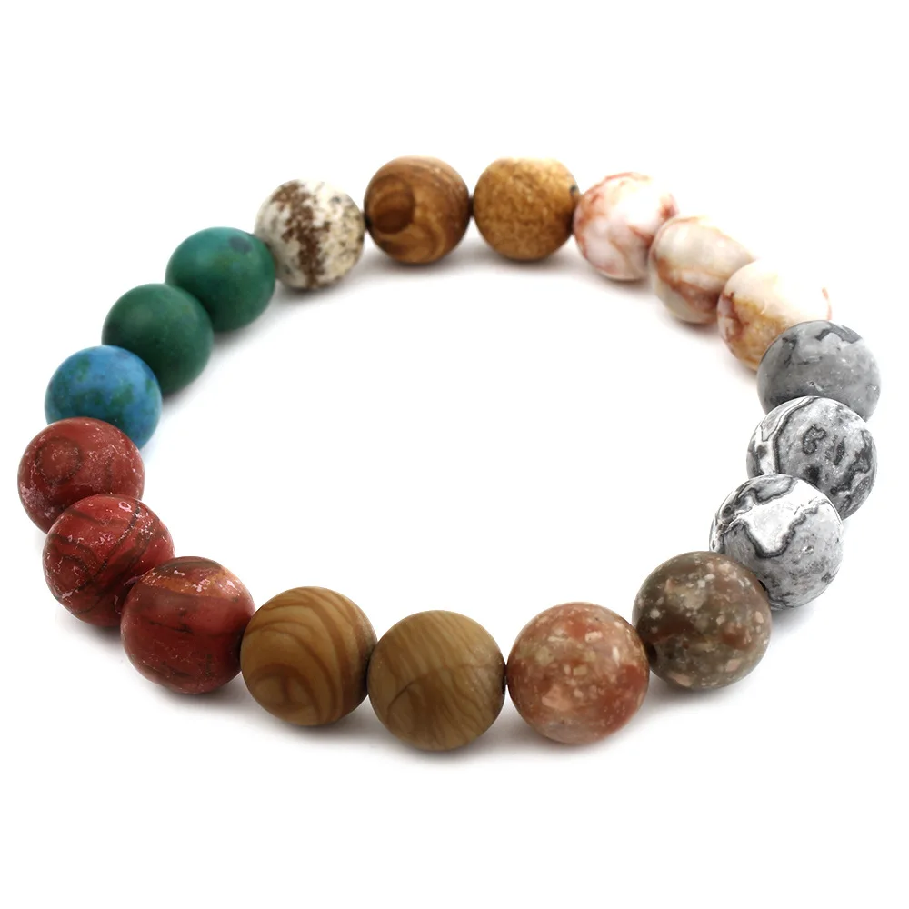 

Galaxy Starry Sky Universe Wholesale Jewelry Agate Energy Healing Man 10mm Natural Stone Beads Bracelet