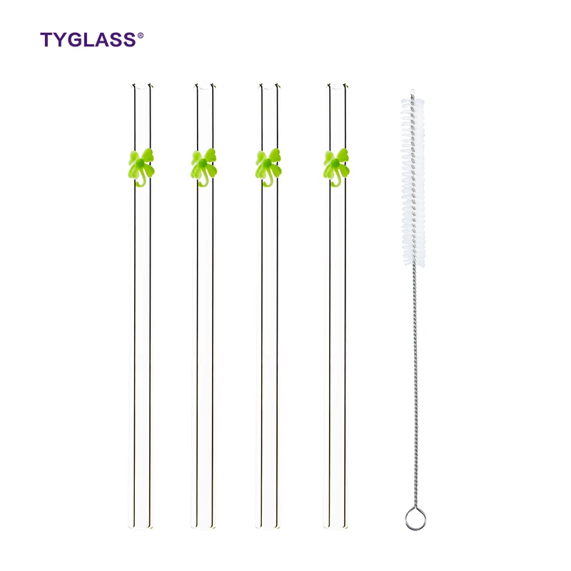 

Factory Price can be shipped overseas printed straight borosilicate glass drinking straw, Clear