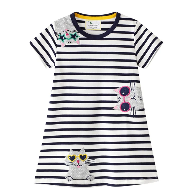 

Hot Selling Children'S Clothing Girls Skirt Embroidery Girls Kids Casual Striped Dress