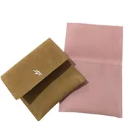 

High Quality Custom Logo Luxury Microfiber Envelope faux Suede Jewelry Packaging Pouch/Bag With Flap