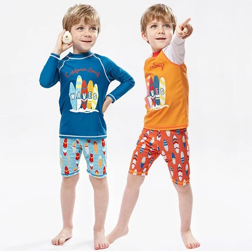 

Custom Kids Sunsuit Swimwear Sets UPF 50+ Boys Two Piece Rash Guard set