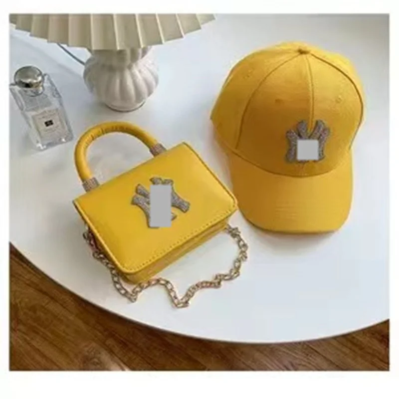 

Ladies bags handbag set The rhinestone purse comes with a rhinestone hat for women PU Square bags Hot Selling