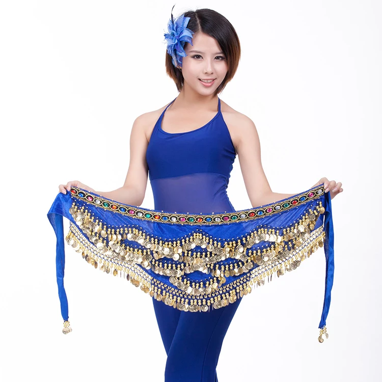 

Perform Belly Dance Waist Chain Belly Dance Belt In Performance Wear Hip Scarf, White yellow black crimson rose sapphire lake blue deep purple pink
