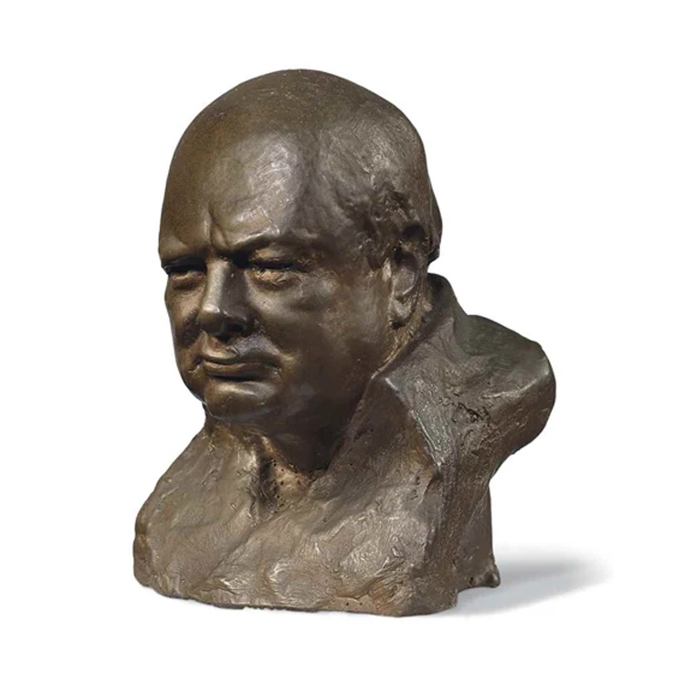Factory Wholesale Life Size Bronze Statue Winston Churchill Bust For