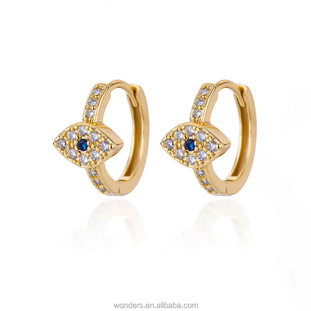 

Fashion Gold Plated Women Evil Eye Hoop Earrings For Women Girls Mother's Day Gift