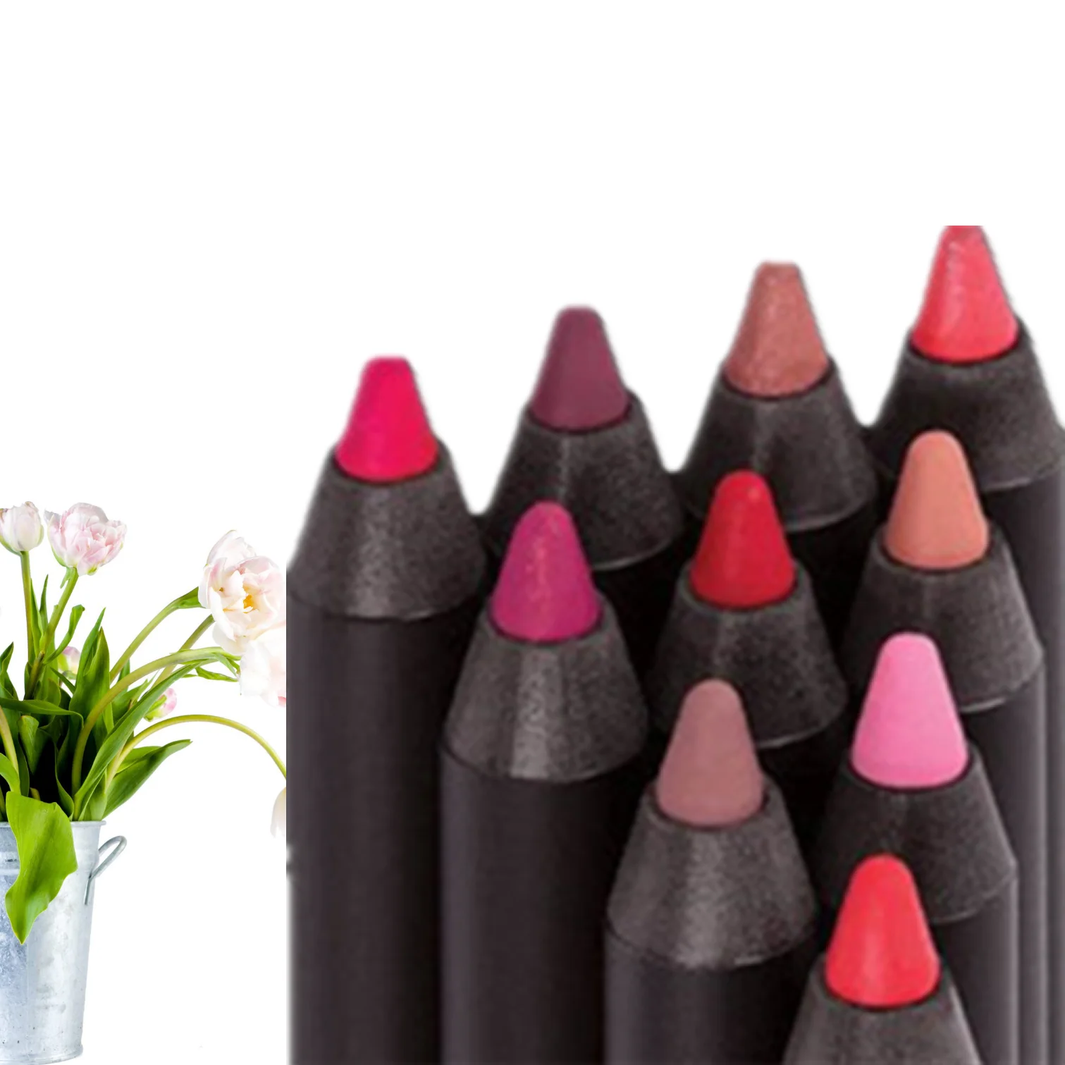 

Private Label Gloss Matte Cream Lipstick Pencil Brown Lip Liner With Logo