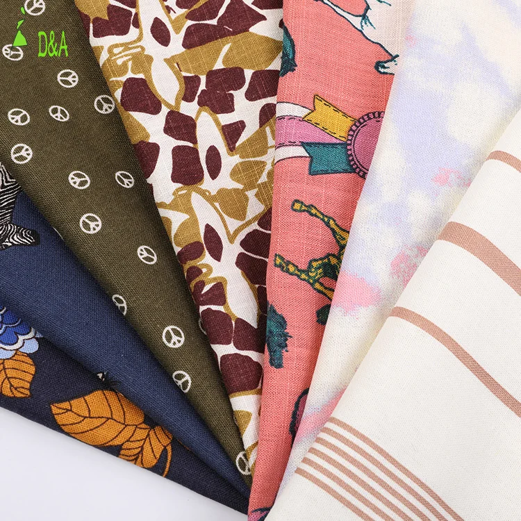 Custom Woven Floral Digital Printed Linen Fabric For Clothing Buy