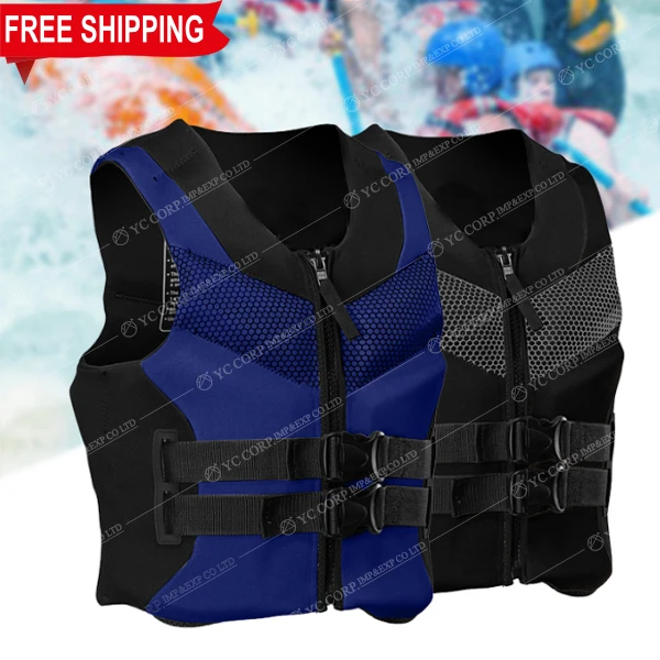 

FSPATIO Amazon Swimming Life Jacket Adult Floating Vest Portable Fishing Vest, Red blue yellow orange/others