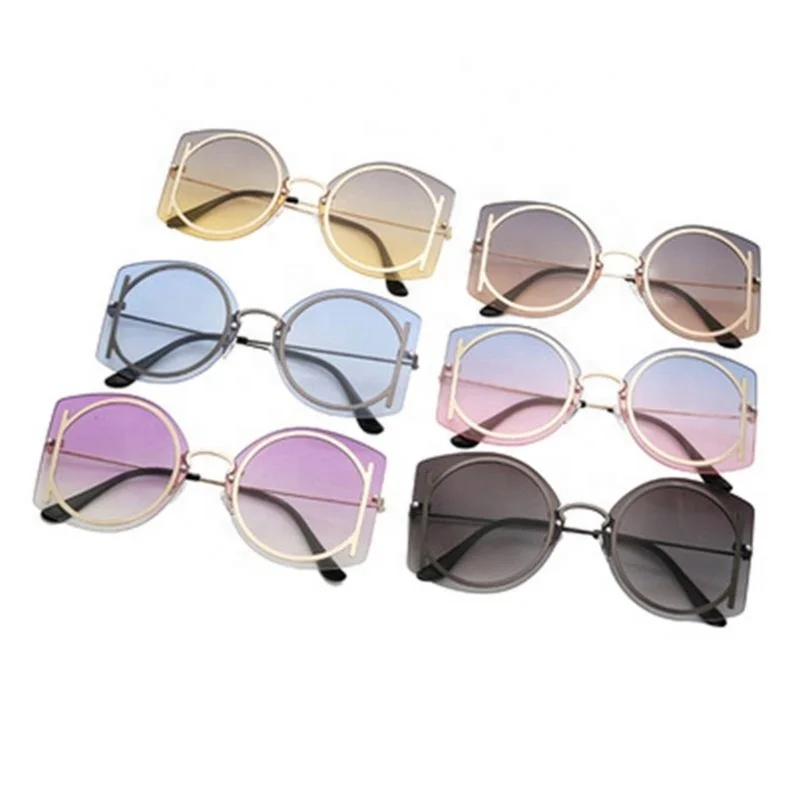 

New Rimless Metal Round Sunglasses in Stock, 6 colors