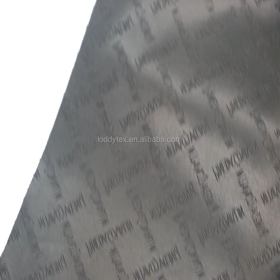100% Polyester Fabric Lining  Logo Of Jacquard  For handbag