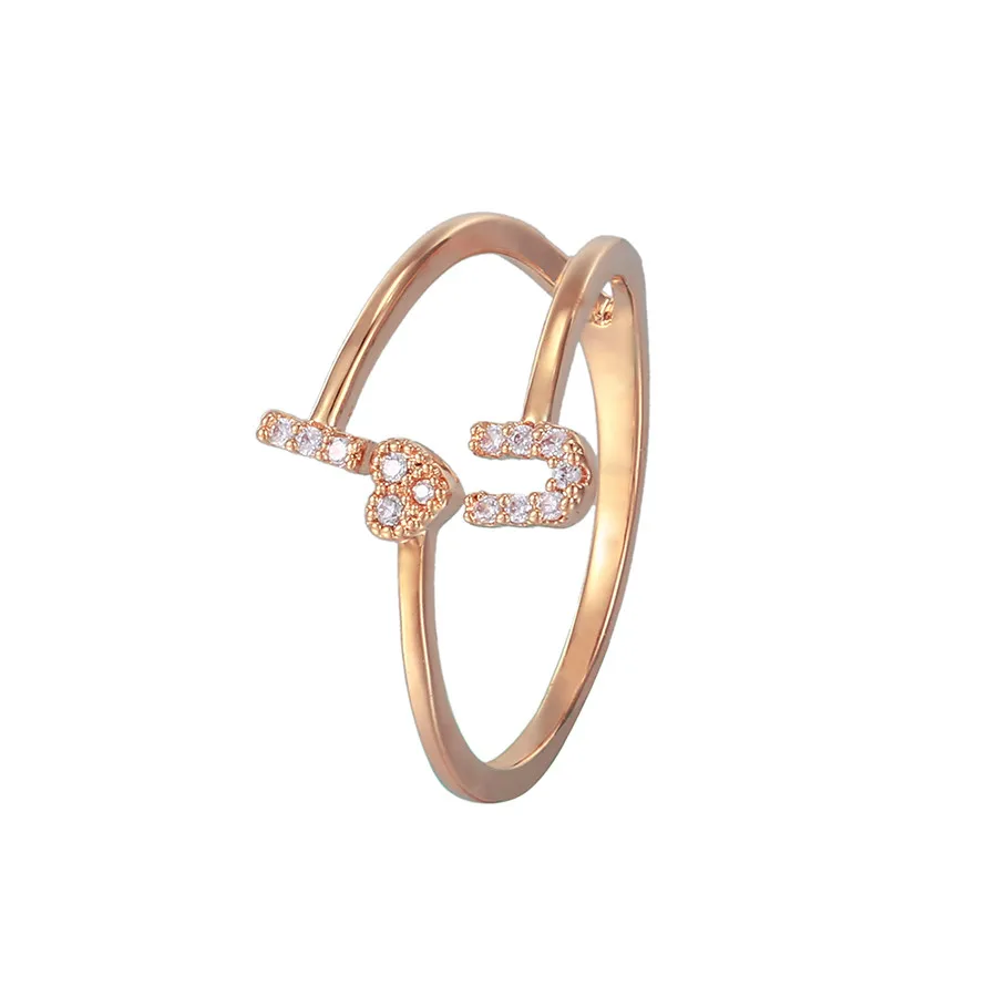 

YMR-206 xuping jewelry Simple and elegant romantic valentine's day gift heart-shaped rose gold diamond ring