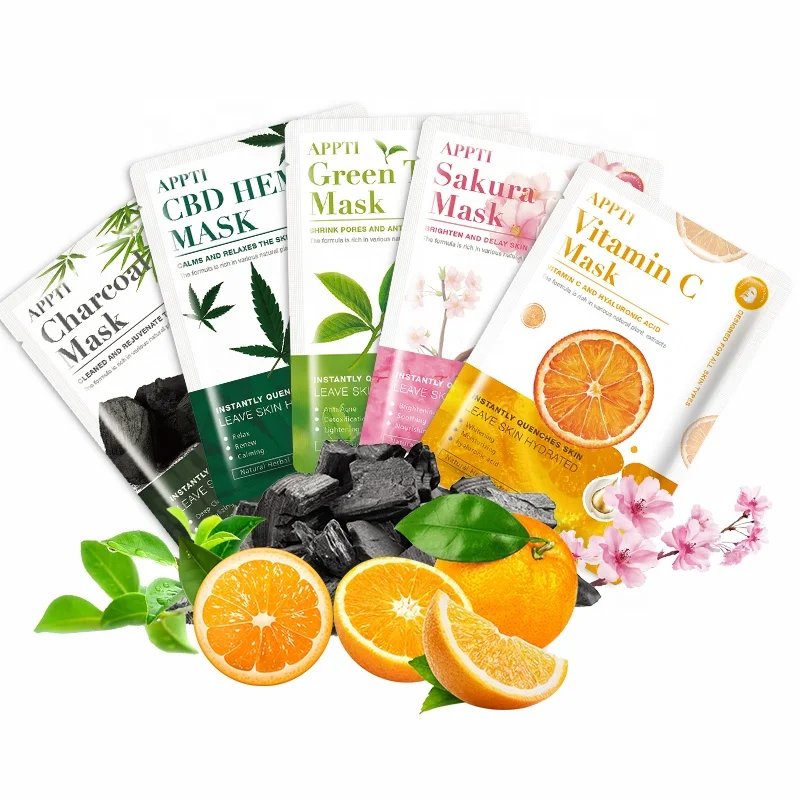 

Private label Korea facial sheet mask korean beauty organic face fruit cleansing skin care sheet mask mascarillas facial mask