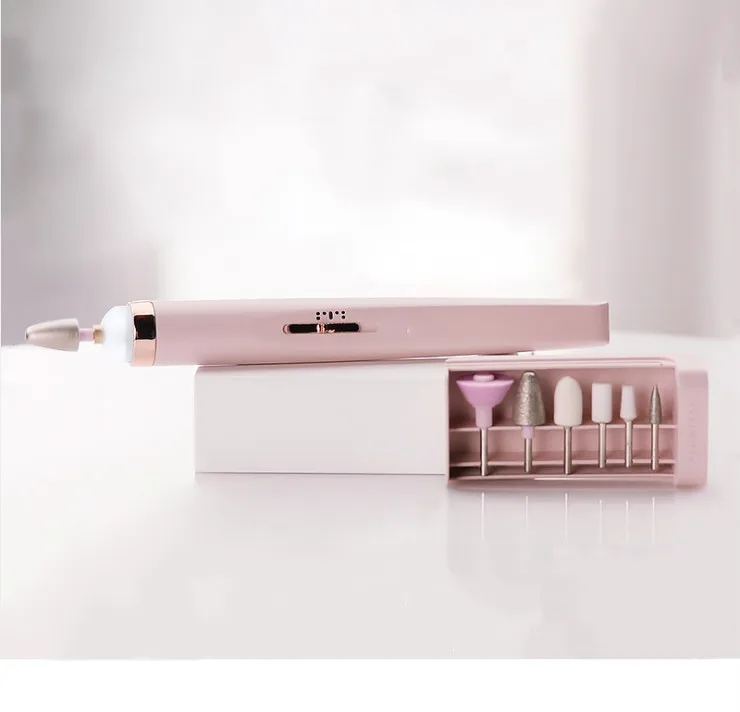 

5 In 1 Nail Tools Professional Portable Electric Nail Drill Pen Nail File Drill Grinder Electric Manicure Set With LED Lights, Pink