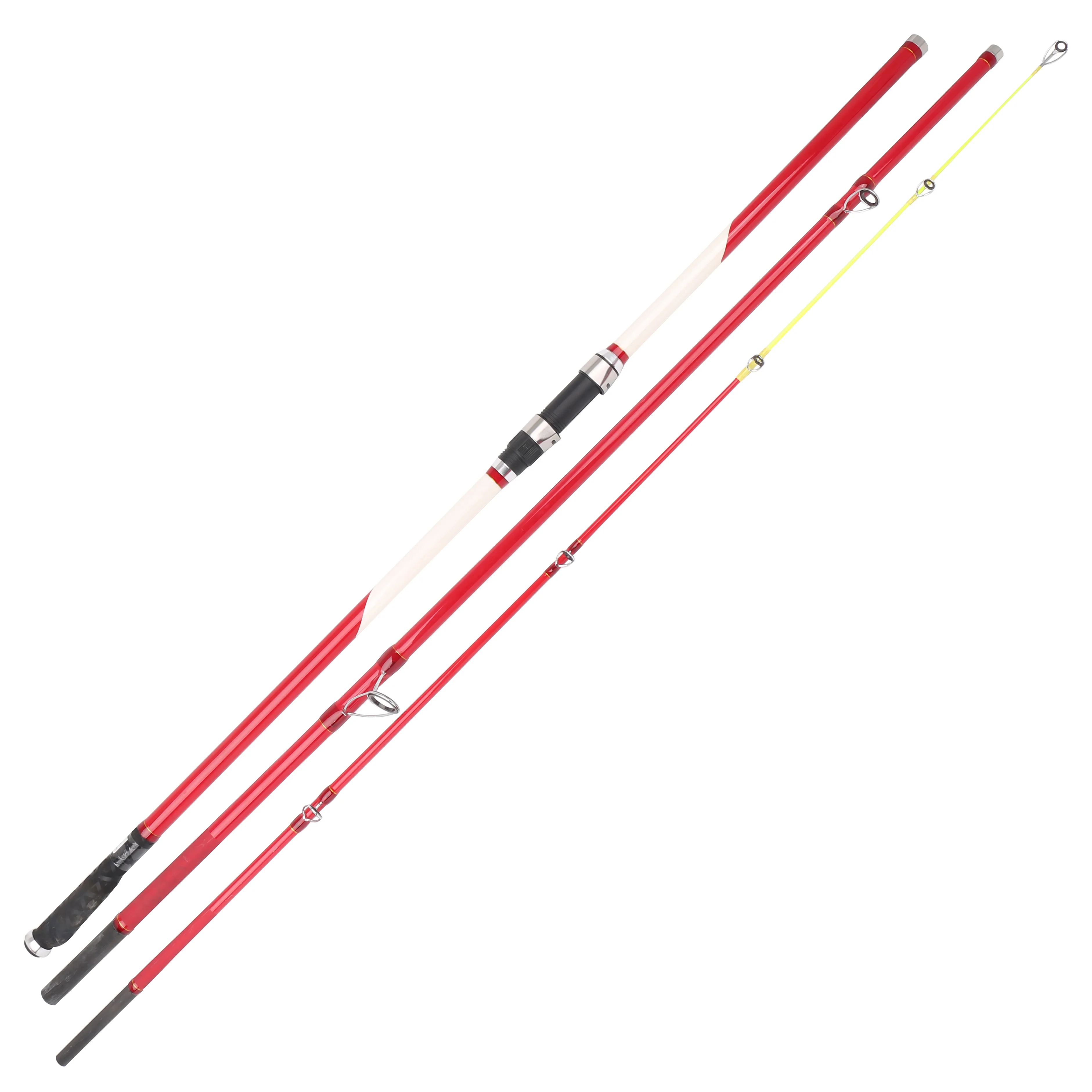 

popular design 3.6 m 3.9m 4.2m 4.5m surf rod 100-200g carbon 3 section pole surf fishing rod, Customized color