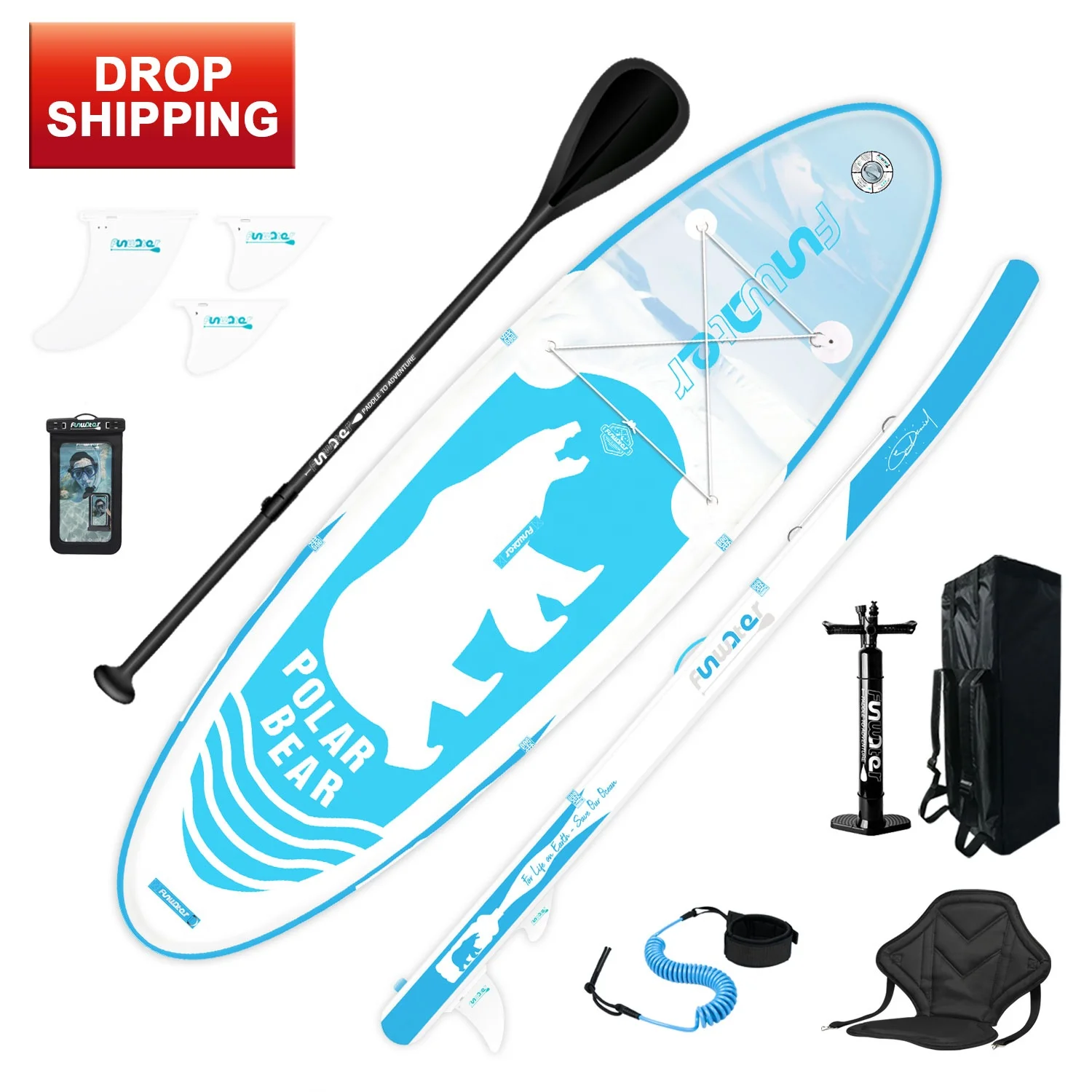 

FUNWATER Dropshipping sup stand board paddle inflatable prone paddle board board inflatable paddleboard