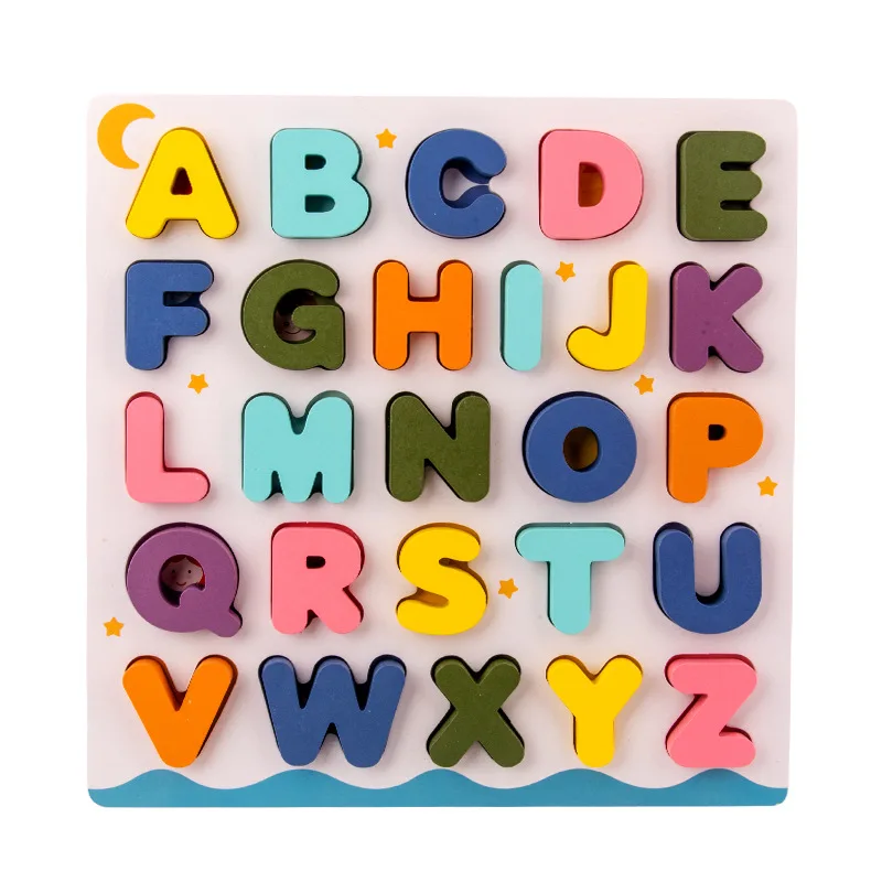

HOYE CRAFT Educational Learning Blocks Board Toys Alphabet and number Recognition Matching Board wooden puzzle