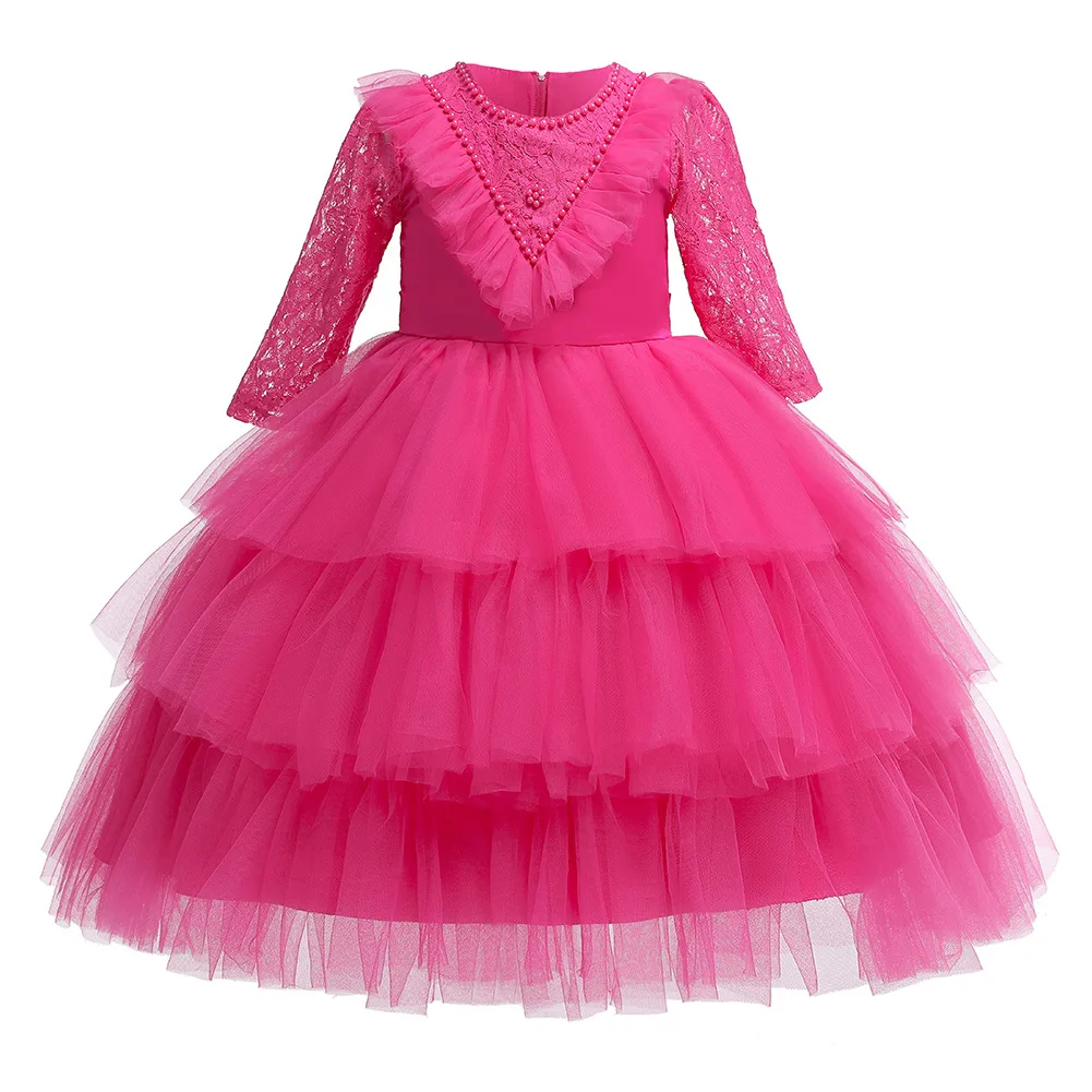 

Birthday Party Costume Princess Mid-sleeve Lace Wedding Dress For Girl, Green
