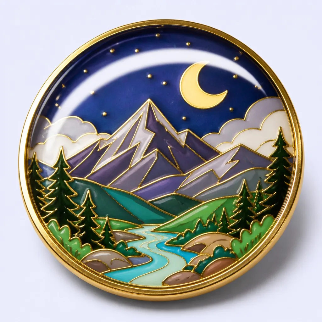 Illustration Style Epoxy Dome Pin