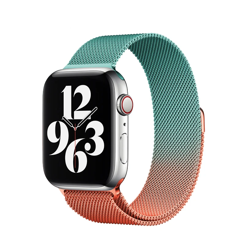 

Milanese Stainless Steel Watchband for Apple Watch Series 6 5 4 3 2 1 SE 44mm 40mm 42mm 38mm Accessories Magnetic Loop Wristband, Colorful