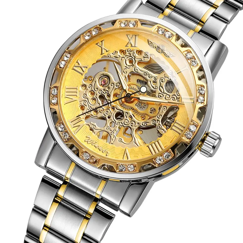 

2020 T-winner new men watches mechanical custom logo stainless steel strap wrist watches