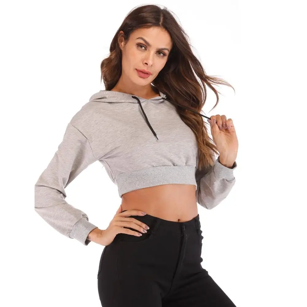 

women fitness crop hoodies gym clothing, Customized