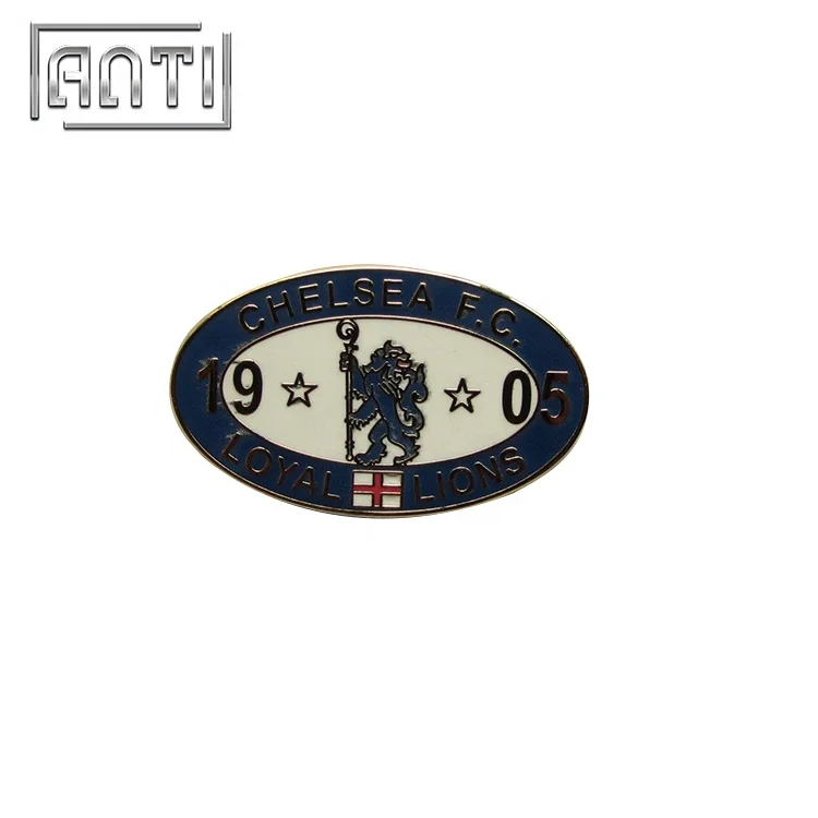 

Customized cheap unique round company logos loyal lion lapel pins badges, Black