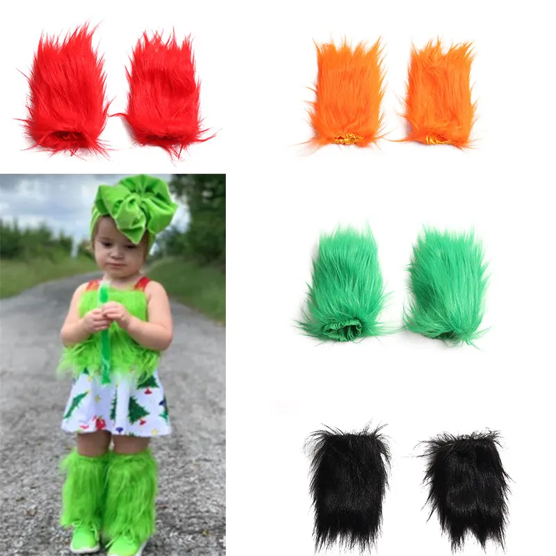 

Baby Winter Leg Warmers Thermal Heated Winter Sleeve Faux Fur Leg Warmers for kids For Halloween Party, Picture shown