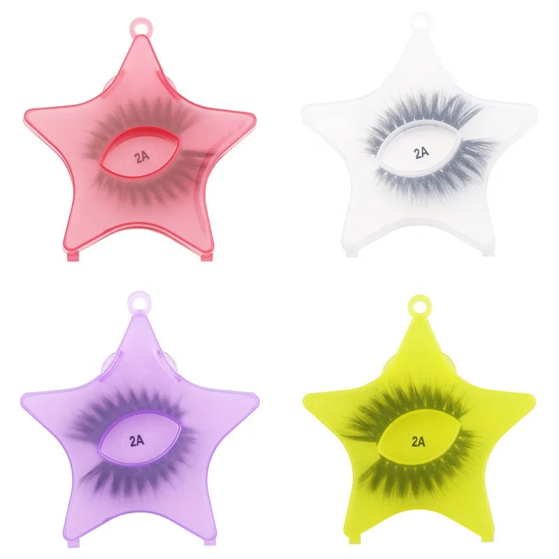 

BEAU FLY New Design One Pair Mink Eyelashes Star and Moon Shape Case Mink Lashes Set False Eyelash with Box, White, yellow, purple, red