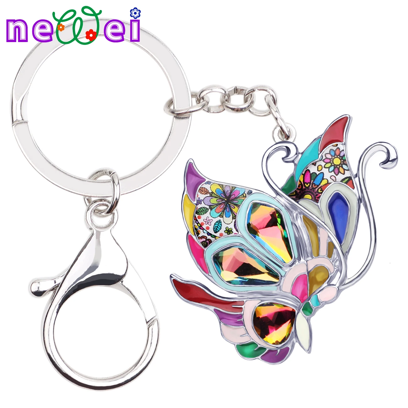 Enamel Alloy Rhinestones Flora