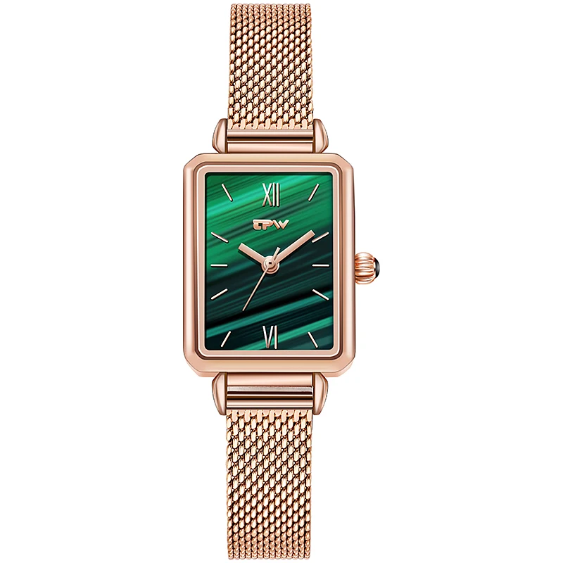 

Green lady wrist leather strap watch for women hand watch bracelet, Custom