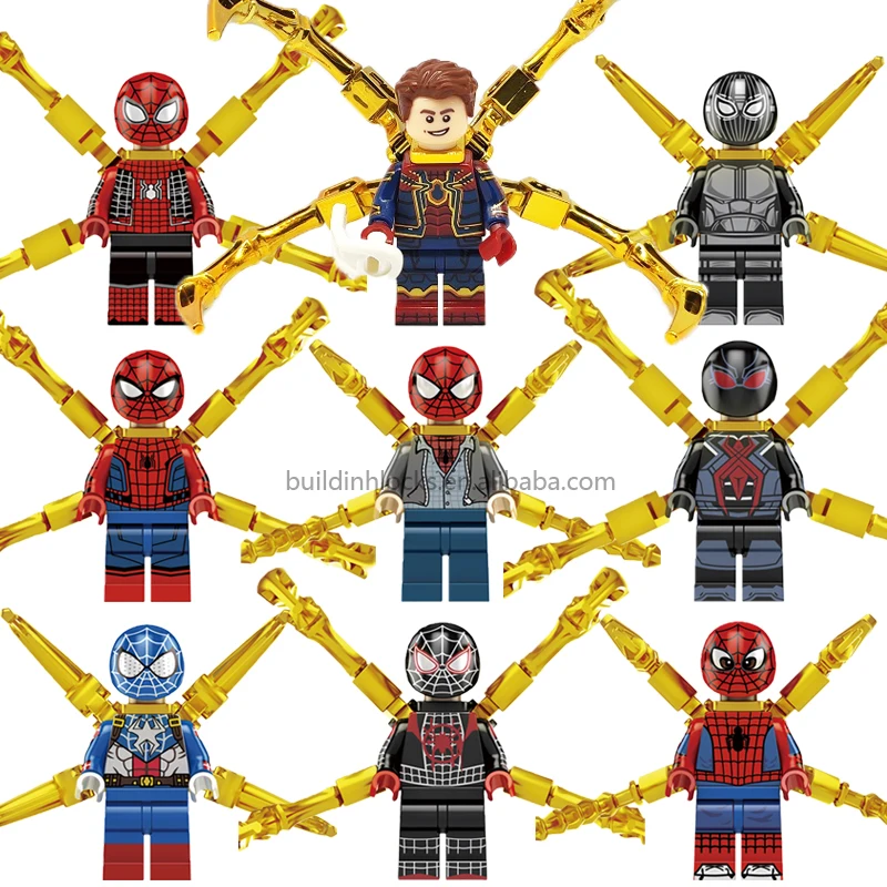 

Super Heroes Mini Bricks Spider With Chromed Claws man Movie Series Building Blocks Figures Kid toys Juguete KF6090