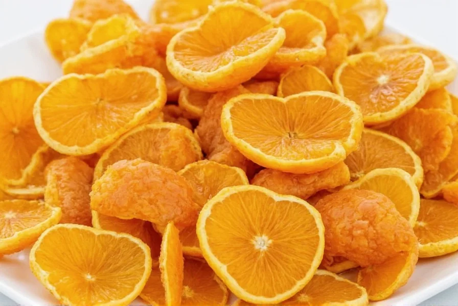 Dried mandarin orange peels in a glass jar on wooden table