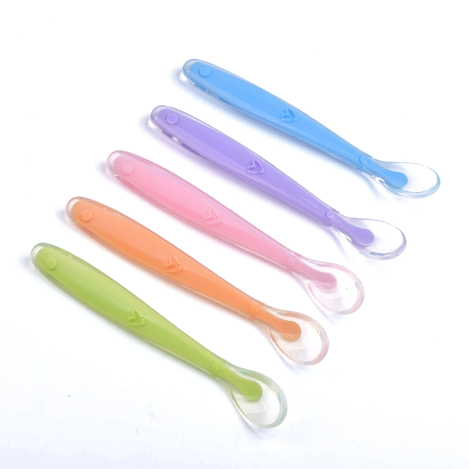 

Baby Product Manufacturers Gum-Friendly First Stage Flexible Newborn Baby Feeding Training Silicone Baby Spoon For Kids