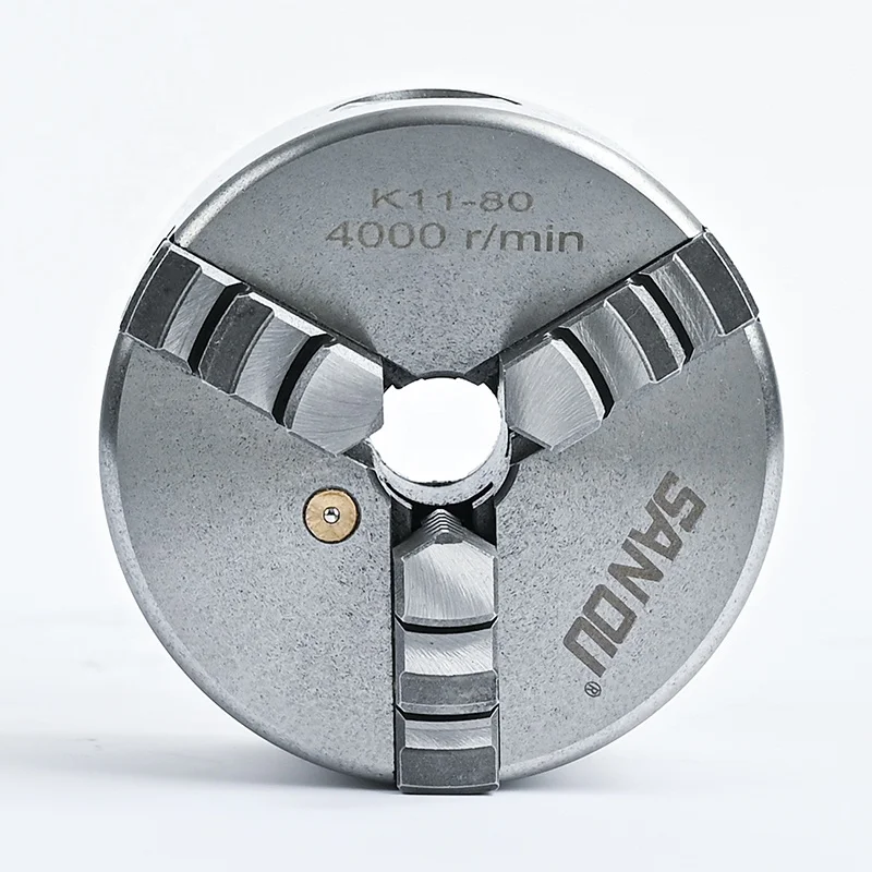 lathe chuck k11-80 mini lathe chuck 80mm sanou 3 jaw self-centering chuck with hardened steel for mini lathe
