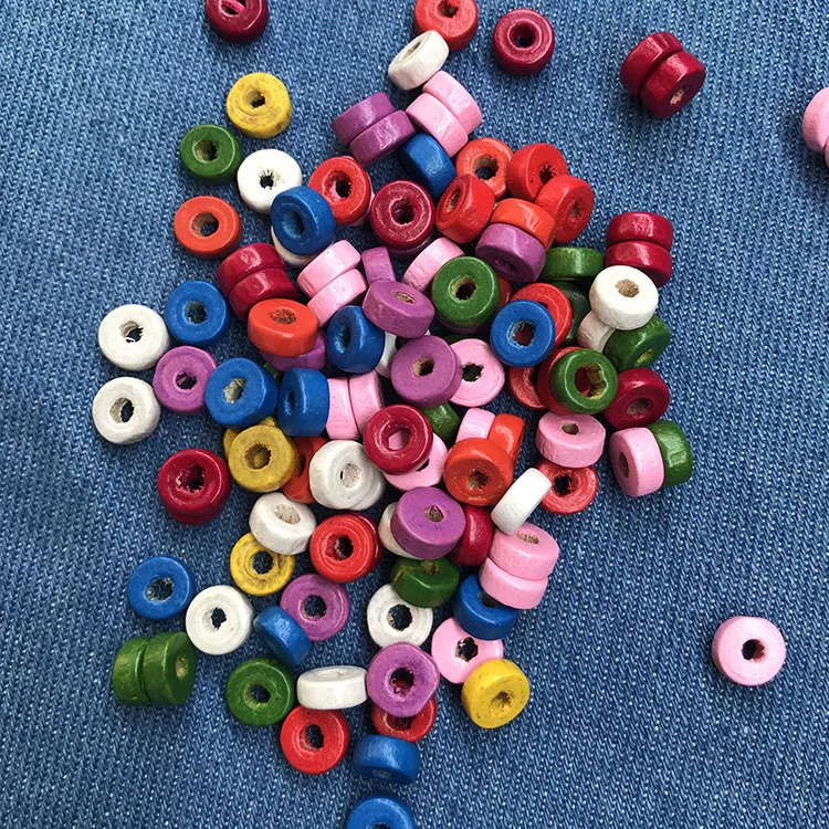 

SB6326 100pcs/bag Painted Wood Disc Spacer Beads,Loose Wooden Abacus Rondelle Beads,Wood Heishi Beads