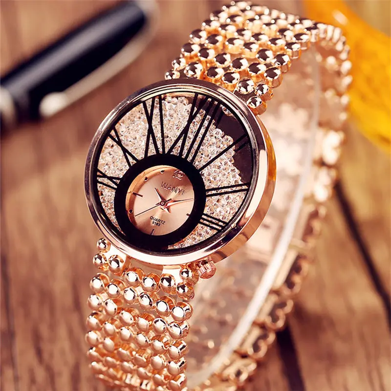 

Luxury Rose Gold Women Watches Fashion Diamond Ladies Starry Sky Magnet Watch Waterproof Female Wristwatch For Gift Clock 2019, As shown