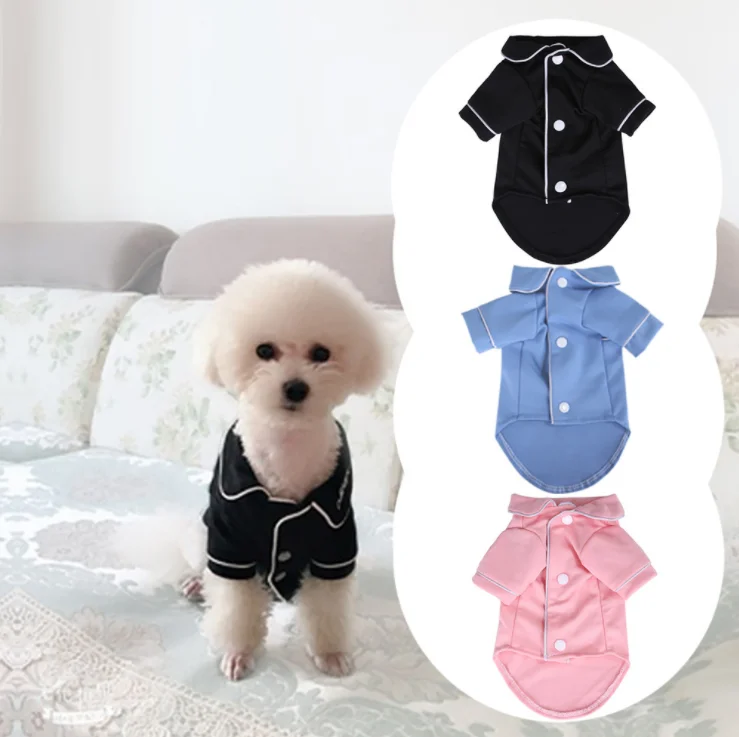 

Soft Pet Apparel Dog Cloth Coat Homewear Sleepwear Shirt Summer Pet Dog Pajamas, As pictures