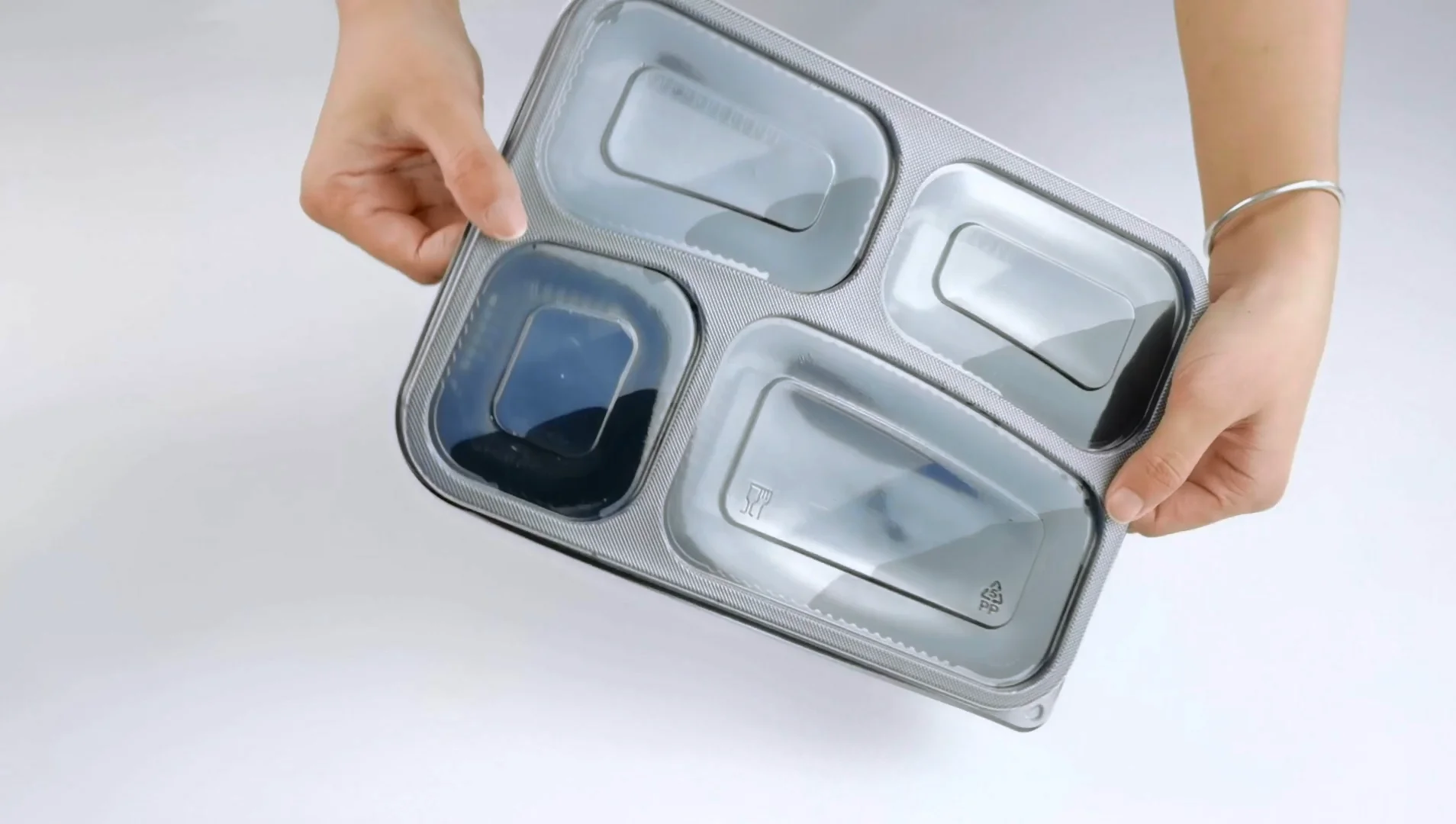 Factory Supplier Food Take Out Packaging Disposable 4 Compartment