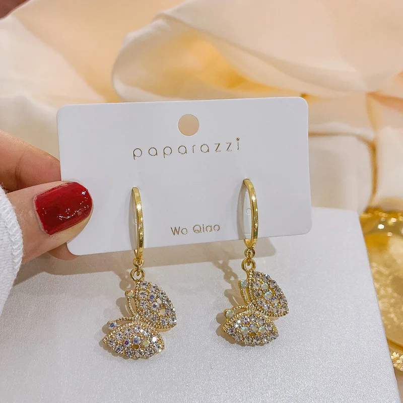 

fashion jewelry trendy drop crystal butterfly earring charms