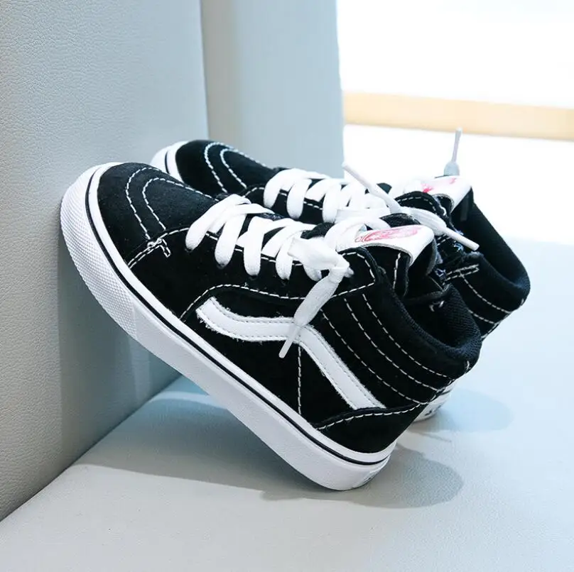

Autumn new 2020 children's high-top casual fashion all-match children's sneakers, Black