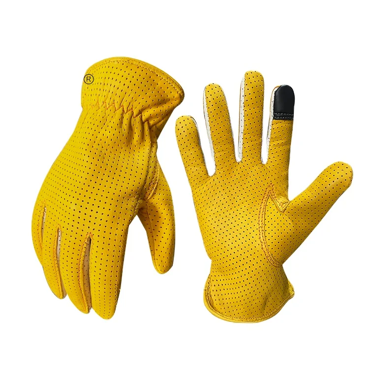 

High quality winter ski cowhide gloves men for snowboarding working