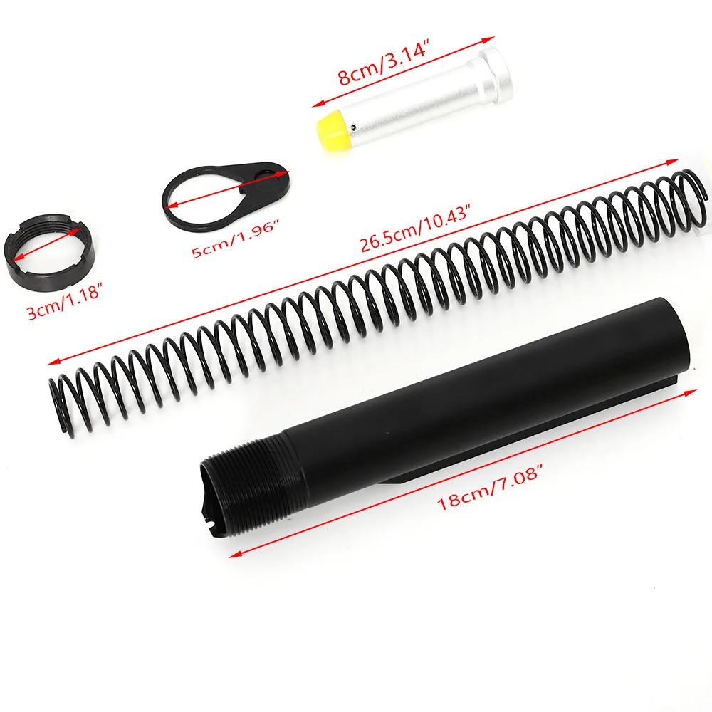 

AR 15 Pistol Buffer Tube Kit Aluminum Alloy Unique Accurate Light Weight Practical AR15 Accessories AR Buffer For M4 AR15 Rifle, 1 colors