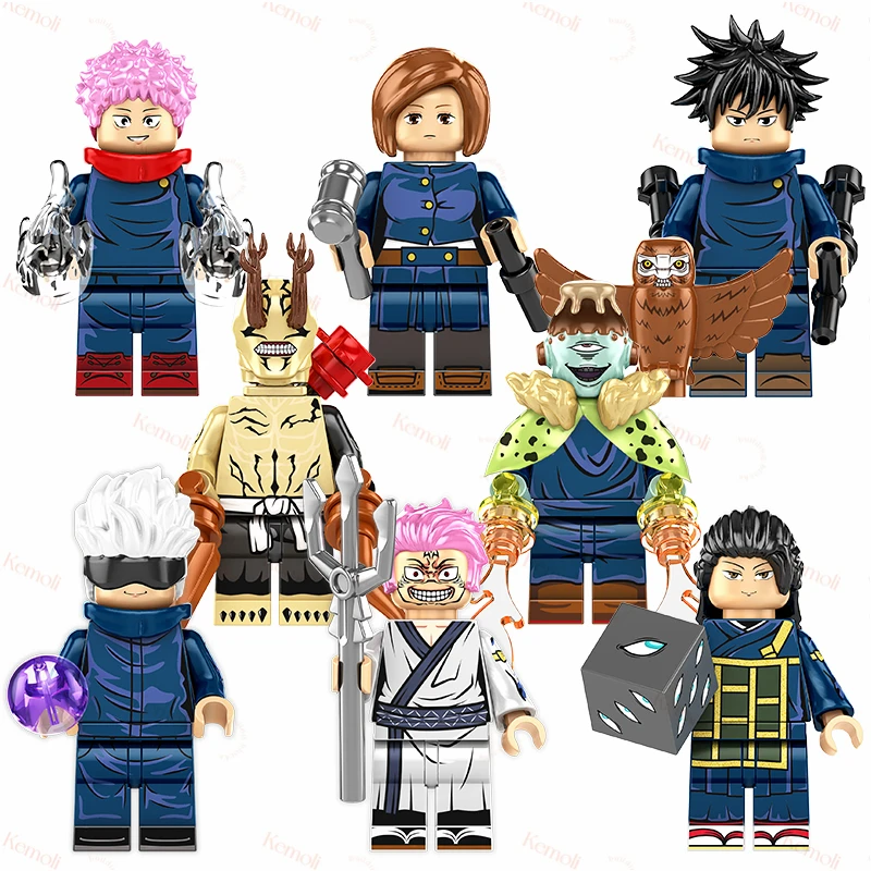 

New Anime KF6179 Kugisaki Nobara Gojo Satoru Itadori Yuji Jujutsu Kaisen Character Mini Building Block Figure Assemble Toy Brick