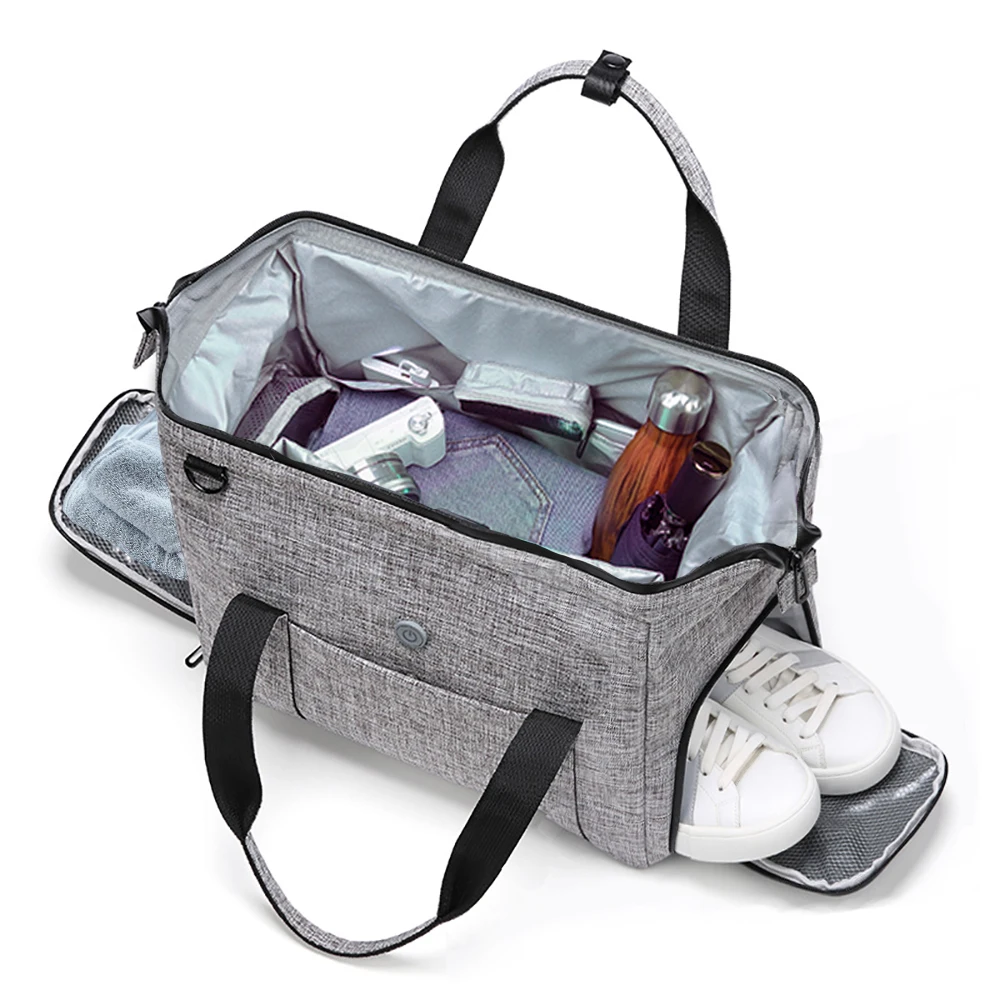 

Large Multifunction USB Travel Bags High Quality Ozone Disinfect Gym Duffle Bag Gym Bag Shoe Compartment