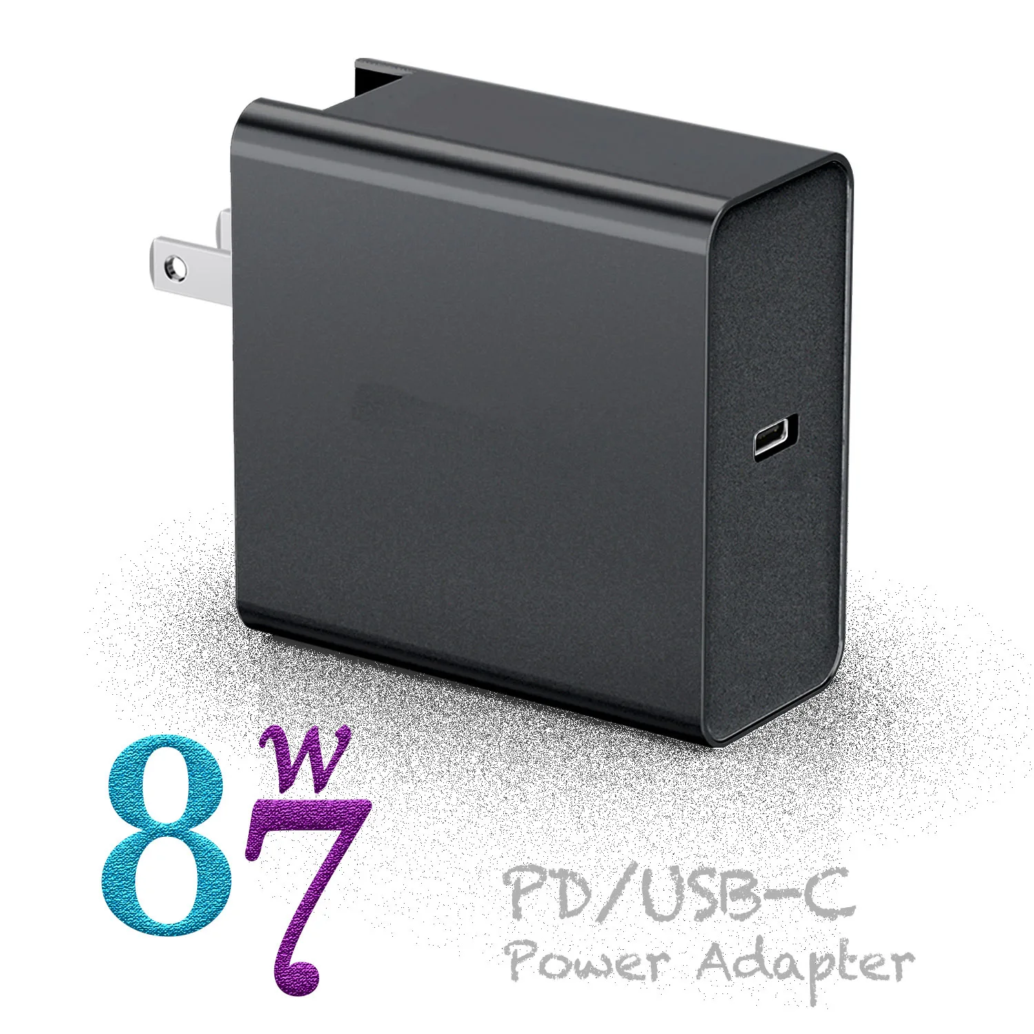 

87w quick charger xiao mi /hua wei /o ppo travel usb c i phone 12 pd fast charger, Black